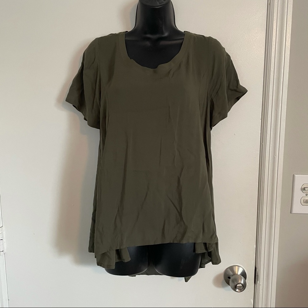 3 for $15 Express olive high low blouse - size M